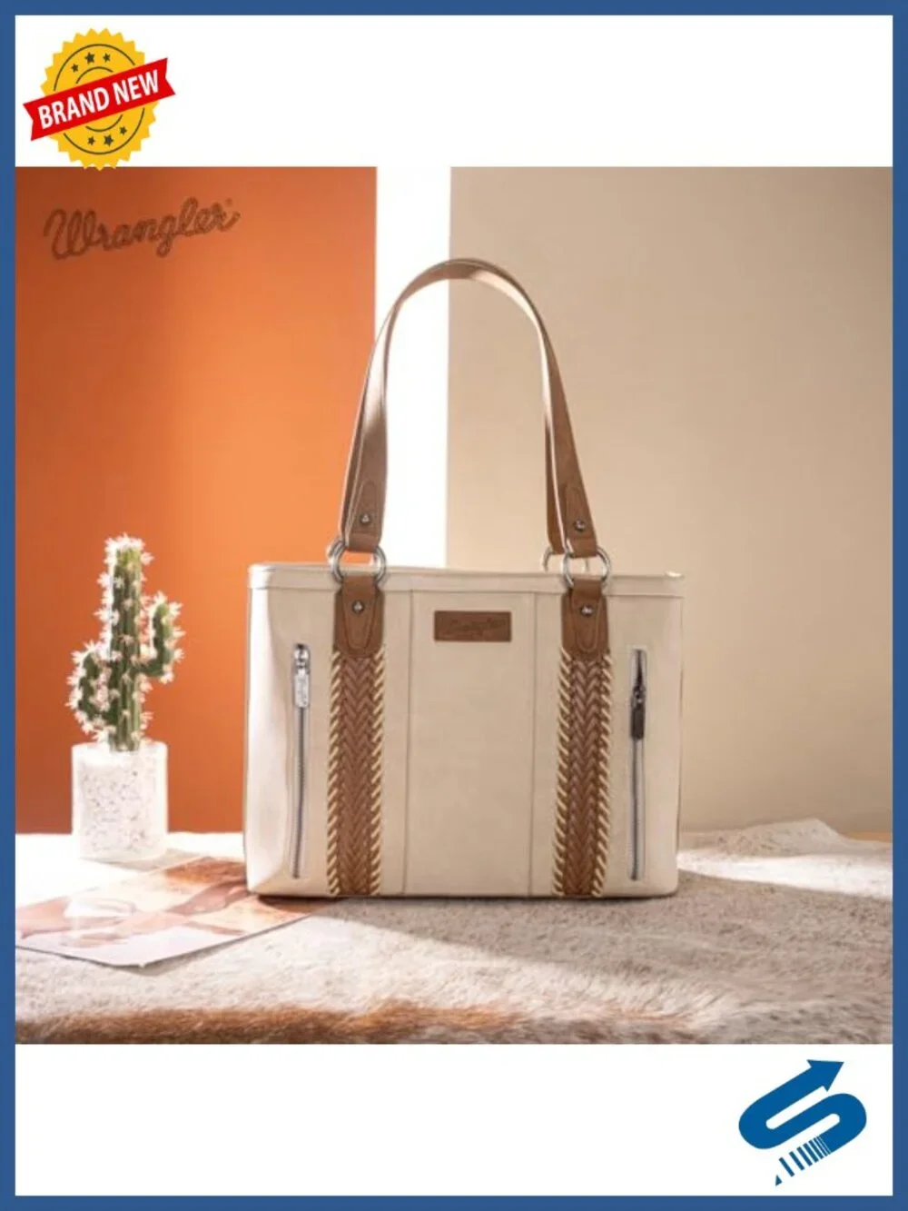 Western Tote Bag for Women, Distressed Faux Leather